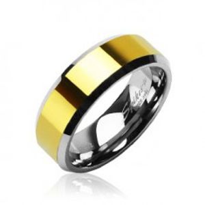 Wolframový prsten se zlatým obvodem D5.8