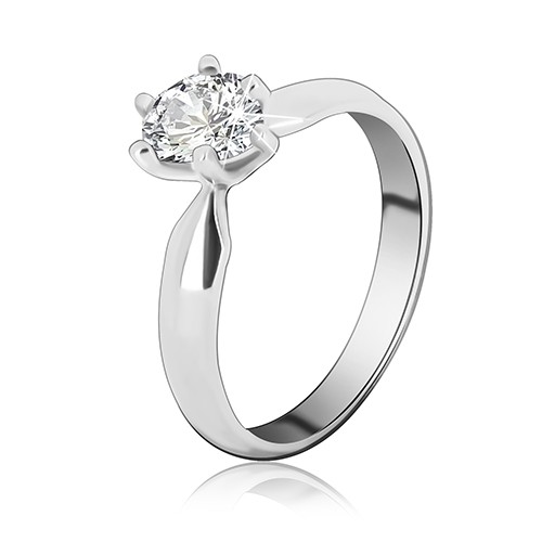 Zásnubní prsten ze stříbra 925 – zirkon ve tvaru slzy - Velikost: 62