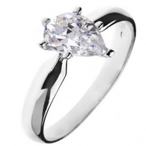 Zásnubní prsten ze stříbra 925 – zirkon ve tvaru slzy C24.19