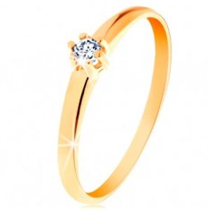 Zlatý prsten 585 - kulatý diamant čiré barvy v šesticípém kotlíku BT153.01/05